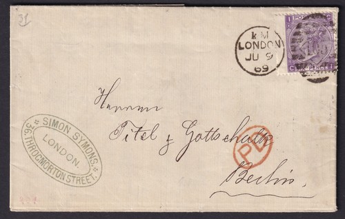 1869 copertina da londra - 1869, 6d